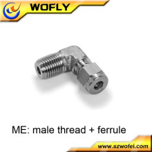 tube ferrule to external screw stainless steel threaded pipe fittings male elbow